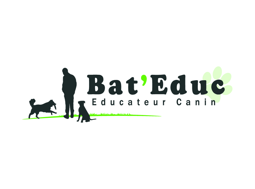 Logotype chien et homme pour éducateur canin